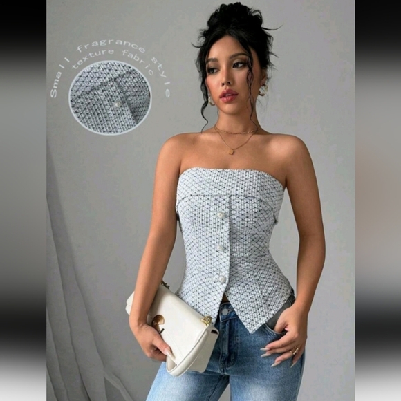 Women's Fashionable Fitted Grey Off-Shoulder Top For Summer - Picture 1 of 4